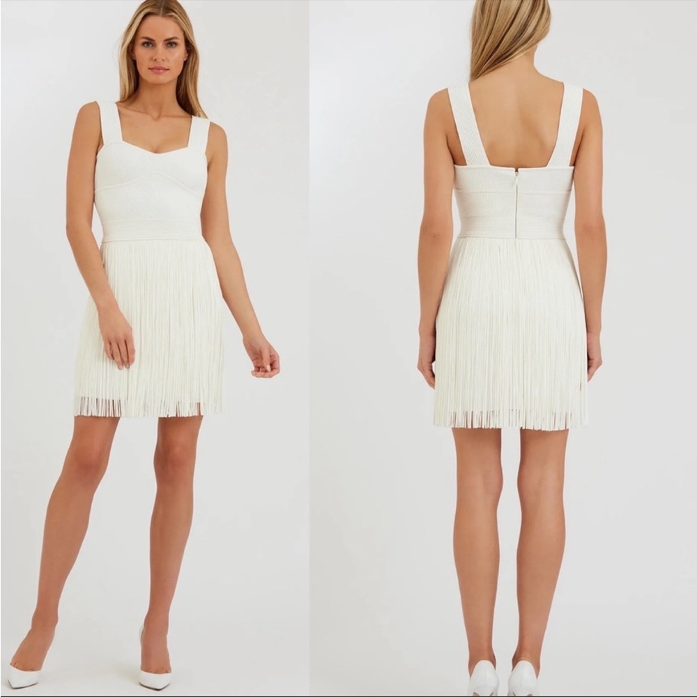 Herve Leger Ottoman Fringe Mini Dress - Brand New